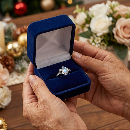 ✨💍 Achetez 1, obtenez 1 gratuit 🔥 Bague géométrique ovale en pierre de lune avec zirconia – Élégance mystique et brillante ! 🌙✨