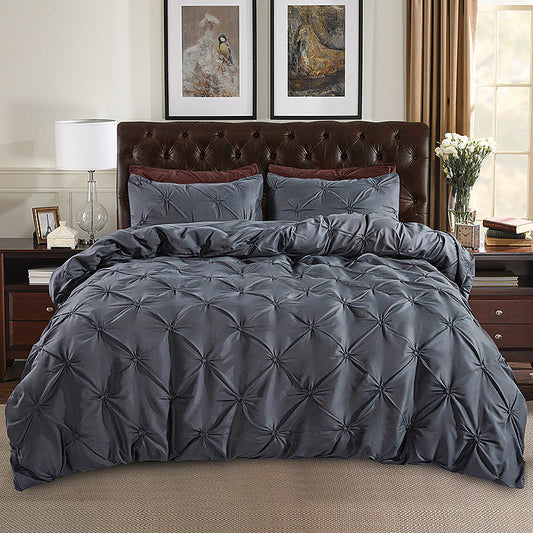 ✨Ensemble de housse de couette et taies d'oreiller à plis creux, 3 pièces