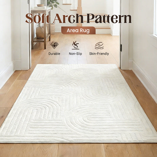 🛋️ PROMOTION ! ⚡ Tapis à motif d'arcs – Ultra doux et moelleux, design moderne en forme d'arcs, dessous antidérapant, lavable et idéal pour le salon ou la chambre ✨
