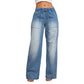 ✨Jean denim à taille élastiquée et jambes larges pour femme
