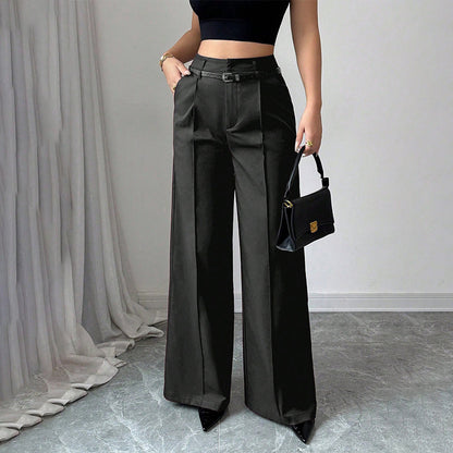 💞Women's High-Waist Wide-Leg Pants with Belt