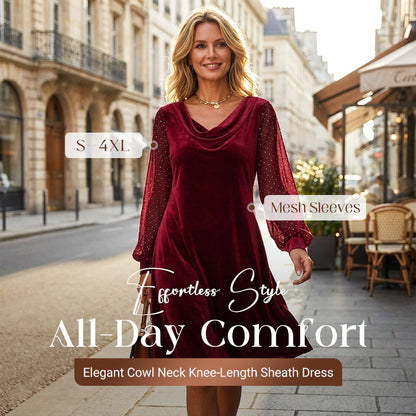 💞Robe fourreau élégante à col bénitier longueur genou pour femme