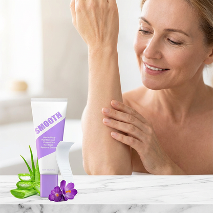 Crème dépilatoire douce à base de plantes pour une peau lisse