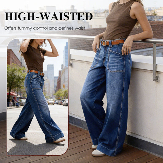👖🔥 Tendance 2026 | Jean Taille Haute Jambe Large | Flatteur pour Toutes 📈【-49%｜50K+ Vendus】