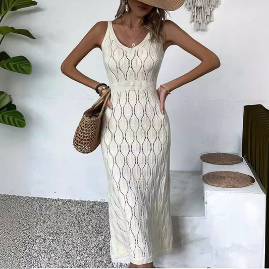 ❤️Elegant V-Neck Pointelle Knit Dress