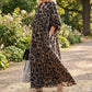 💞Robe chemise longue oversize à imprimé léopard