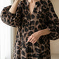 💞Robe chemise longue oversize à imprimé léopard