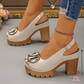 👡✨ PROMO -50% ! Sandales Élégantes à Talon Bloc 9,5 cm – Peep-Toe, Boucle Surdimensionnée & Bride Ajustable (4 Couleurs, 35-43)