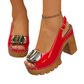 👡✨ PROMO -50% ! Sandales Élégantes à Talon Bloc 9,5 cm – Peep-Toe, Boucle Surdimensionnée & Bride Ajustable (4 Couleurs, 35-43)