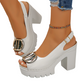 👡✨ PROMO -50% ! Sandales Élégantes à Talon Bloc 9,5 cm – Peep-Toe, Boucle Surdimensionnée & Bride Ajustable (4 Couleurs, 35-43)