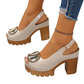 👡✨ PROMO -50% ! Sandales Élégantes à Talon Bloc 9,5 cm – Peep-Toe, Boucle Surdimensionnée & Bride Ajustable (4 Couleurs, 35-43)