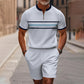 🔥50% DE RÉDUCTION !🔥 Ensemble chemise et short à col zippé pour homme