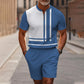 🔥50% DE RÉDUCTION !🔥 Ensemble chemise et short à col zippé pour homme