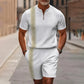 🔥50% DE RÉDUCTION !🔥 Ensemble chemise et short à col zippé pour homme