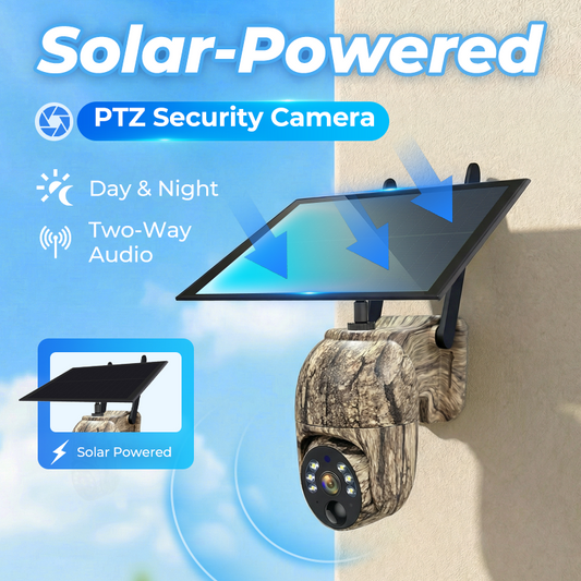 🔥🎥 Caméra de sécurité solaire sans fil – 💎 Prévisualisation en temps réel en HD 2K, couverture panoramique à 360°, sans Wi-Fi, contrôle à distance via l'application, étanche, détection de mouvement, vision nocturne, adaptée à une utilisation en extérieur