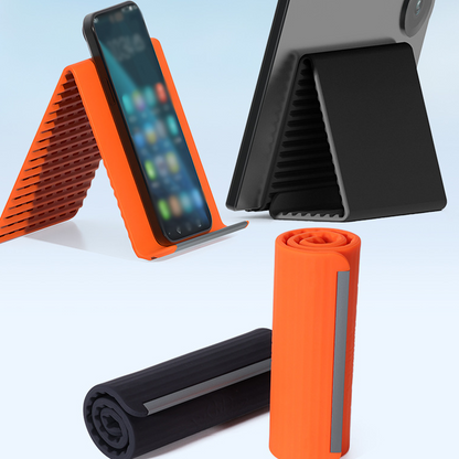 📱 50% DE RÉDUCTION 🛋️ Support téléphone pliable en silicone – Angle réglable, antidérapant & compact – Soulage les douleurs cervicales, idéal pour bureau, lit ou voyage ✨