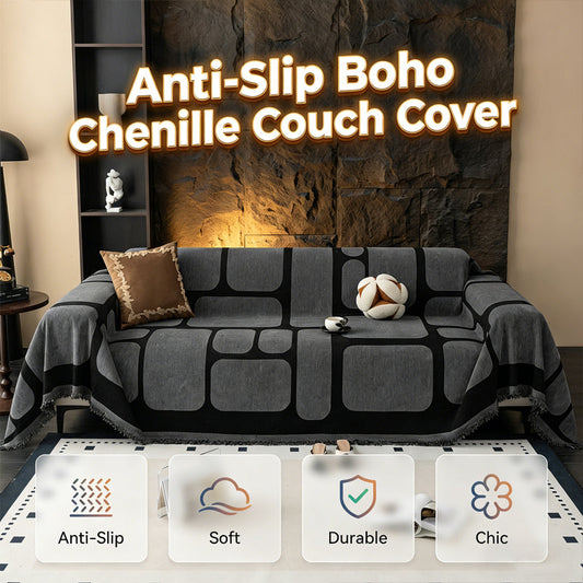 📢📢 50 % de réduction !!!✨ Housse de canapé antidérapante en chenille, style bohème