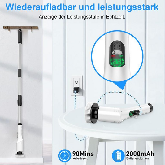 🧼 50% DE RÉDUCTION! 🔥 Brosse de Nettoyage Rotative Électrique Améliorée avec Écran LED – Puissante, Polyvalente & Idéale Pour La Salle de Bain & La Cuisine 🚿 Livraison Gratuite