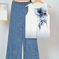 🌞50 % de réduction !💐 Best-sellers printemps/été | Ensemble chemisier français + pantalon ample – Col rond élégant et plis