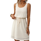 🎀🍂 50 % de réduction🔥 Robe sans manches pour femme en maille gaufrée, avec cordon de serrage à la taille