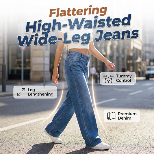✨ Offre limitée : -50% sur le Jean Taille Haute à Jambes Larges Femme