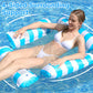 🪑 50% DE RÉDUCTION 🏖️ Transat gonflable – Soutien 360°, gonflage rapide & motif rayé – Léger, résistant – parfait pour la plage, la piscine ou le jardin ☀️🌊✨