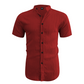 👕 50 % DE RÉDUCTION ! ☀️ Chemise d'été à manches courtes et col montant pour homme – Confortable, respirante et parfaite pour les chaudes journées d'été 🔥