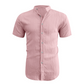👕 50 % DE RÉDUCTION ! ☀️ Chemise d'été à manches courtes et col montant pour homme – Confortable, respirante et parfaite pour les chaudes journées d'été 🔥