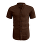 👕 50 % DE RÉDUCTION ! ☀️ Chemise d'été à manches courtes et col montant pour homme – Confortable, respirante et parfaite pour les chaudes journées d'été 🔥
