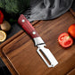 🔪✨🥒 Éplucheur 3-en-1 en Acier Inox – Lame Large, Ouvre-Bouteille & Poignée Ergonomique (Rouge/Noir)