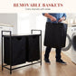 🧺 50% DE RÉDUCTION! 🧼 Panier à Linge Double Compartiment avec Étagère de Rangement – Gain De Place, Structure Robuste & Idéal Pour Trier Le Linge Sale Par Couleur Ou Type 🏠