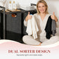 🧺 50% DE RÉDUCTION! 🧼 Panier à Linge Double Compartiment avec Étagère de Rangement – Gain De Place, Structure Robuste & Idéal Pour Trier Le Linge Sale Par Couleur Ou Type 🏠