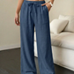 ❤️Women's Solid Color Crinkle Wide Leg Pants