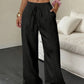❤️Women's Solid Color Crinkle Wide Leg Pants