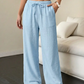 ❤️Women's Solid Color Crinkle Wide Leg Pants