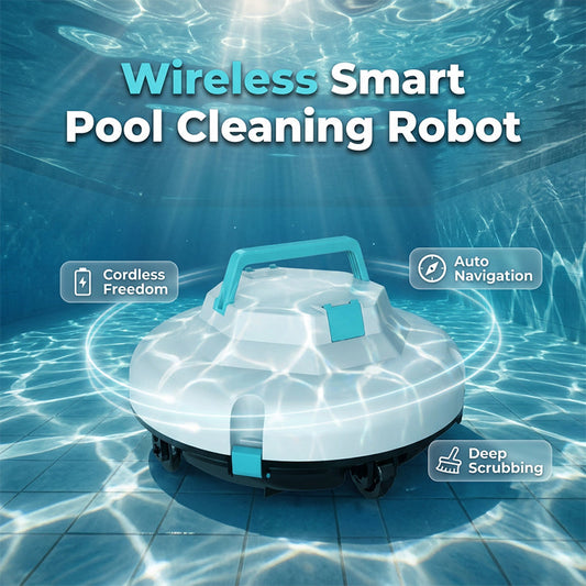 🤖50 % DE RÉDUCTION🌊 Robot nettoyeur de piscine | Sans fil · Puissance d'aspiration élevée · Navigation intelligente · Démarrage d'une simple pression · Panier filtrant facile à retirer