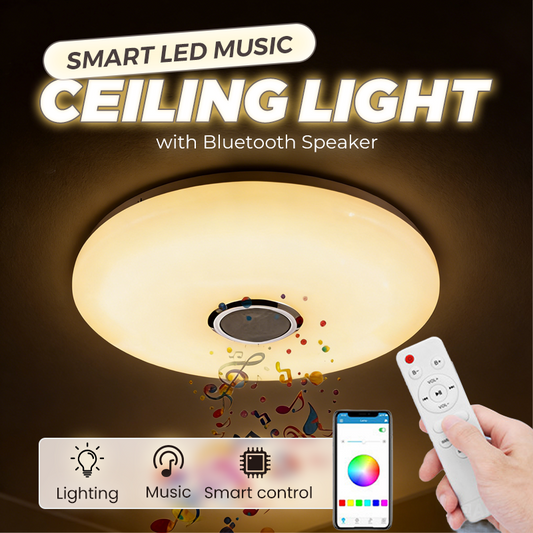 ⚡Plafonnier musical LED intelligent avec haut-parleur Bluetooth