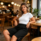 💘Pantalon capri décontracté pour femme ✅ Taille élastiquée et poches pratiques | Coupe confortable pour tous les jours 👖
