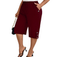 💘Pantalon capri décontracté pour femme ✅ Taille élastiquée et poches pratiques | Coupe confortable pour tous les jours 👖