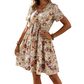 💐 PROMO LIMITÉE 50% DE RÉDUCTION ! 👗 Robe Florale Col V – Imprimé Romantique, Tissu Léger & Silhouette A 🌸