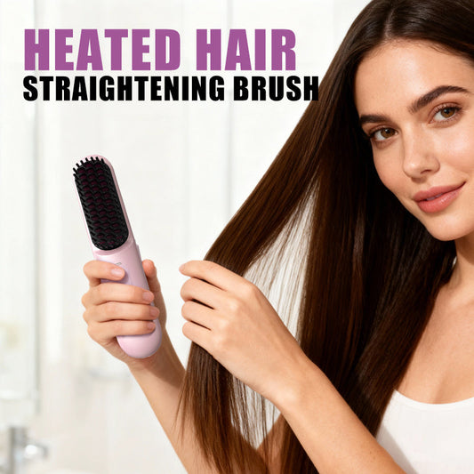 📢📢50% OFF !! ⏰ Cordless Ceramic Hair Straightening Brush
