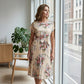 👗✨ PROMO -50% POUR TEMPS LIMITÉ ! Robe Midi Plissée Imprimé Floral – Coupe Élégante, Tissu Léger, Taille Cintrée (Tailles Variées)