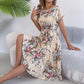 👗✨ PROMO -50% POUR TEMPS LIMITÉ ! Robe Midi Plissée Imprimé Floral – Coupe Élégante, Tissu Léger, Taille Cintrée (Tailles Variées)