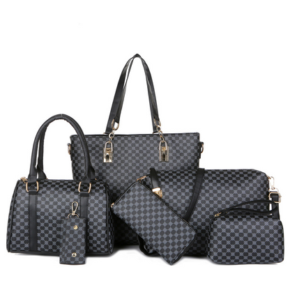 🔥DERNIER JOUR - 50 % DE RÉDUCTION👜 Lot de 6 sacs | ✨ Cuir PU haut de gamme · Classique, résistant et facile à nettoyer🎒