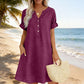 ❤️Robe Tunique Femme Décontractée à Col V avec Poches