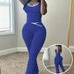 ❤️ Ensemble débardeur à nœud croisé à la taille et pantalon évasé