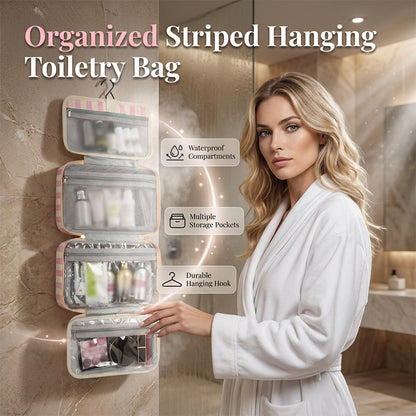 🔥Soldes d'été - 59 % de réduction💞Plus de 30 000 exemplaires vendus !!💝Trousse de toilette de voyage suspendue à rayures