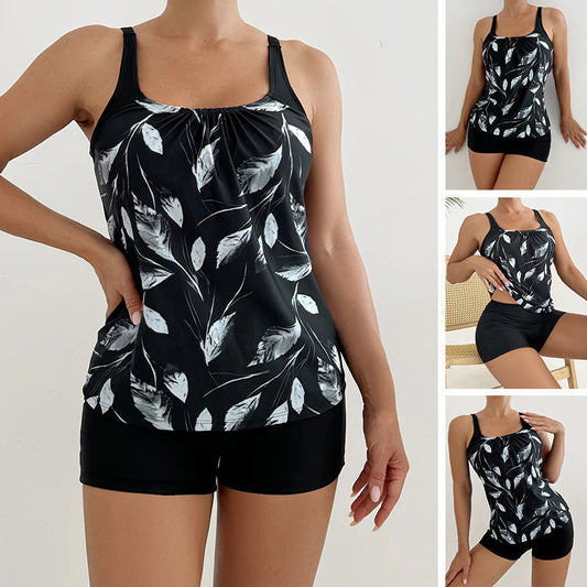 🌸 PROMO LIMITÉE -50% ! 👙 Maillot de Bain 2 Pièces Imprimé Femme – Tissu Extensible 4 Sens, Taille Haute Ventre Plat, UPF 50+, 6 Motifs, Tailles S-2XL 🌊