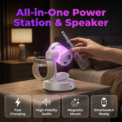 ✨Station de Charge Magnétique 3-en-1 avec Enceinte Bluetooth
