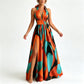 Robe Maxi Femme À Col Halter en V avec Fente Latérale